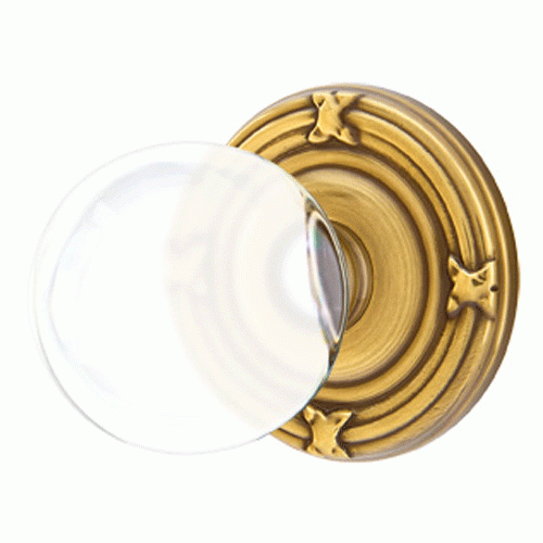 EMTEK Crystal Bristol Door Knob Set With Ribbon & Reed Rosette