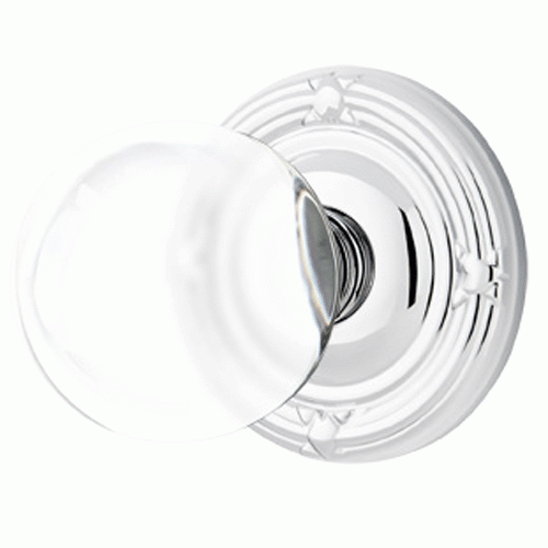 EMTEK Crystal Bristol Door Knob Set With Ribbon & Reed Rosette