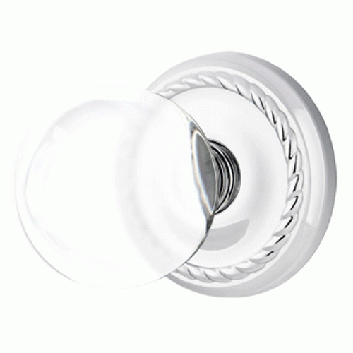 EMTEK Crystal Bristol Door Knob Set With Rope Rosette