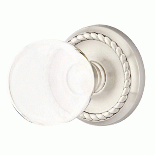 EMTEK Crystal Bristol Door Knob Set With Rope Rosette