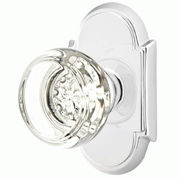 EMTEK Crystal Georgetown Door Knob Set With # 8 Rosette