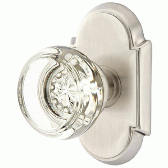 EMTEK Crystal Georgetown Door Knob Set With # 8 Rosette