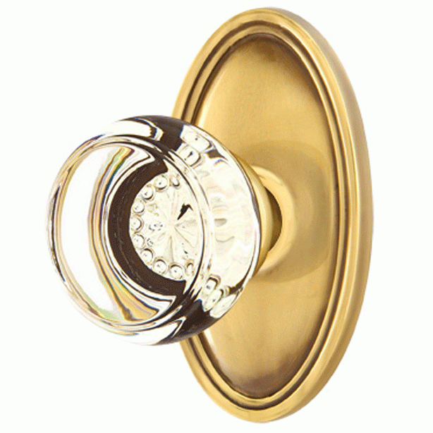 EMTEK Emtek Crystal Georgetown Door Knob Set With Oval Rosette (Several Finishes Available)