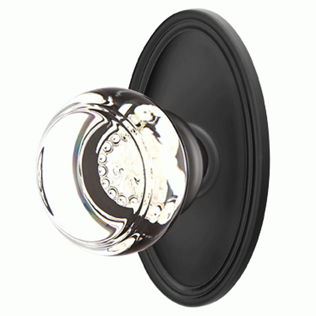 EMTEK Emtek Crystal Georgetown Door Knob Set With Oval Rosette (Several Finishes Available)