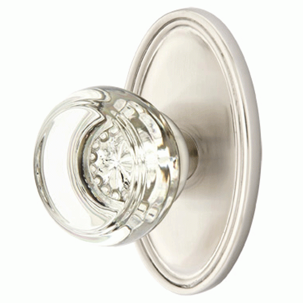 EMTEK Emtek 820GT Georgetown Crystal Knobset with Brass Rosette Satin Nickel