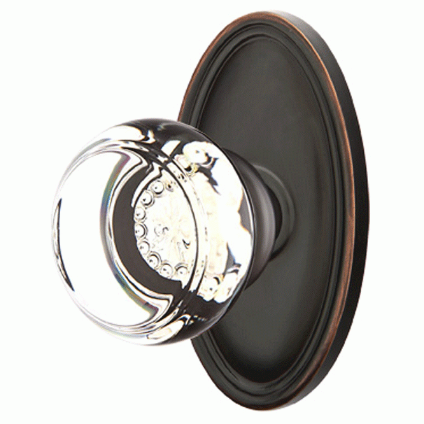 EMTEK Emtek Crystal Georgetown Door Knob Set With Oval Rosette (Several Finishes Available)