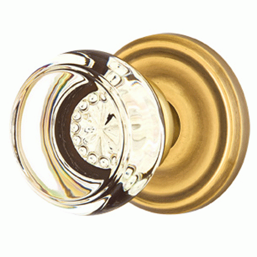 EMTEK Emtek 810GT Georgetown Crystal Passage Knobset with Brass Rosette Pewter Knobset Passage