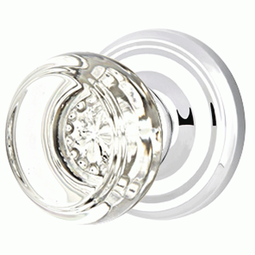 EMTEK Emtek 810GT Georgetown Crystal Passage Knobset with Brass Rosette Pewter Knobset Passage