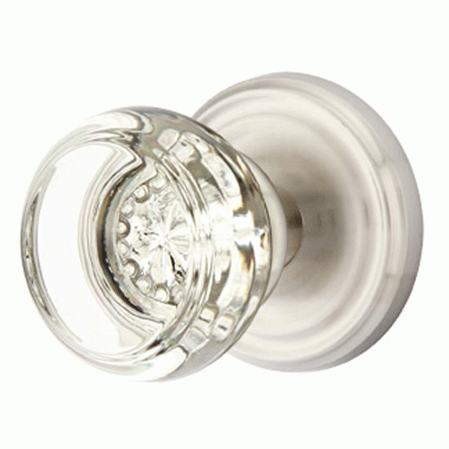 EMTEK Emtek 810GT Georgetown Crystal Passage Knobset with Brass Rosette Pewter Knobset Passage