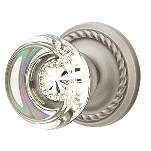 EMTEK Crystal Georgetown Door Knob Set With Rope Rosette