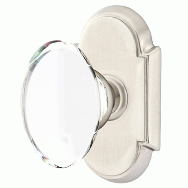 EMTEK Crystal Hampton Door Knob Set With # 8 Rosette