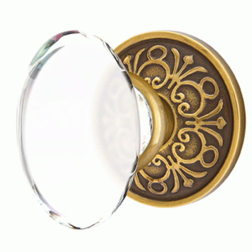 EMTEK Emtek Crystal Hampton Door Knob Set With Lancaster Rosette (Several Finish Options)