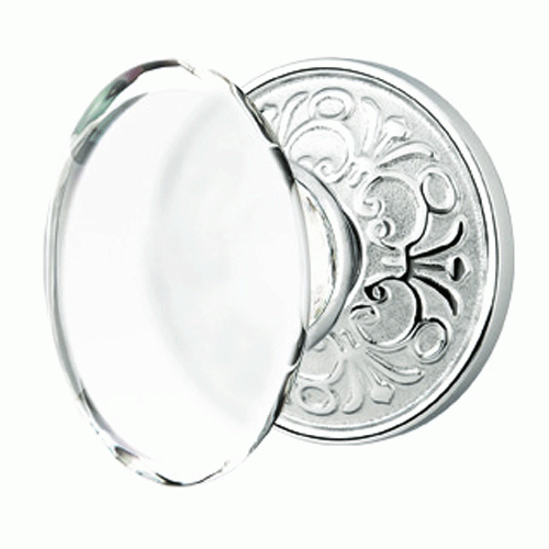 EMTEK Emtek Crystal Hampton Door Knob Set With Lancaster Rosette (Several Finish Options)