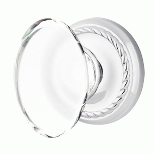 EMTEK Emtek Crystal Hampton Door Knob Set With Rope Rosette