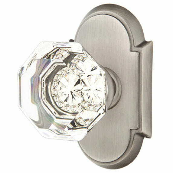 EMTEK Emtek Crystal Old Town Clear Door Knob Set With # 8 Rosette