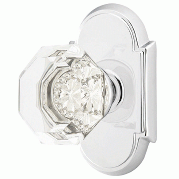 EMTEK Emtek Crystal Old Town Clear Door Knob Set With # 8 Rosette