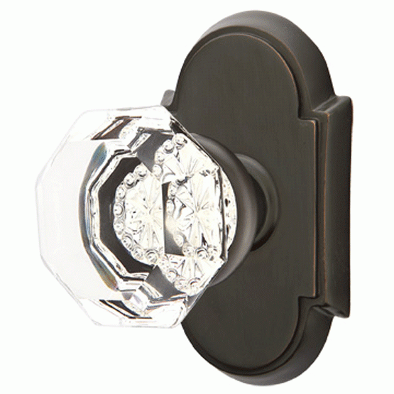 EMTEK Emtek Crystal Old Town Clear Door Knob Set With # 8 Rosette