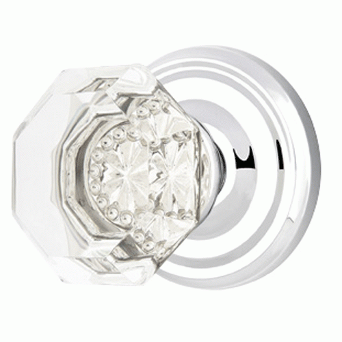 EMTEK Emtek Crystal Old Town Clear Door Knob Set With Regular Rosette