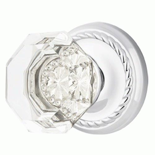 EMTEK Emtek Crystal Old Town Door Knob Set with Rope Rosette