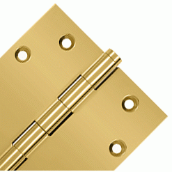 DELTANA 4 1/2 Inch X 4 1/2 Inch Solid Brass Square Hinge Interchangeable Finials (PVD Polished Brass Finish)