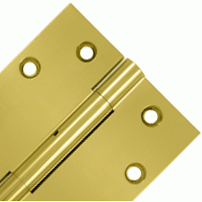 DELTANA 4 1/2 Inch X 4 Inch Solid Brass Wide Throw Hinge (Square Corner, PVD Polished Brass Finish)