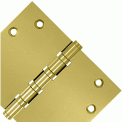 DELTANA 4 1/2 Inch X 6 Inch Solid Brass Wide Throw Hinge (Square Corner, PVD Polished Brass Finish)