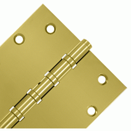 DELTANA 5 Inch X 5 Inch Solid Brass Non-Removable Pin Square Hinge (PVD Polished Brass Finish)