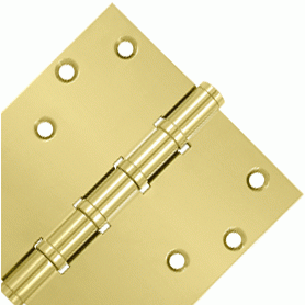 DELTANA 6 Inch X 6 Inch Solid Brass Ball Bearing Square Hinge (PVD Polished Brass Finish)