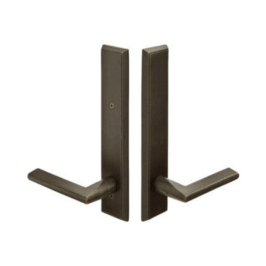 EMTEK Solid Brass Rectangular Style Dummy Pair Multi Point Lock Trim (Medium Bronze Finish)