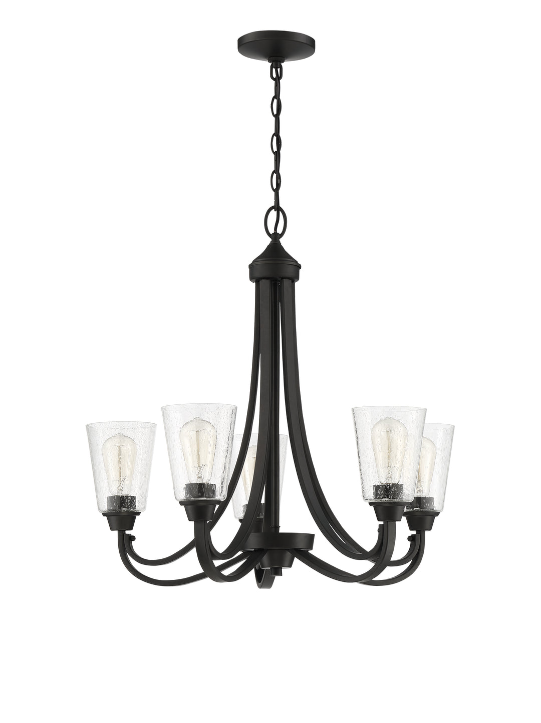 CRAFTMADE Grace 5 Light Chandelier in Espresso (Clear Seeded Glass)