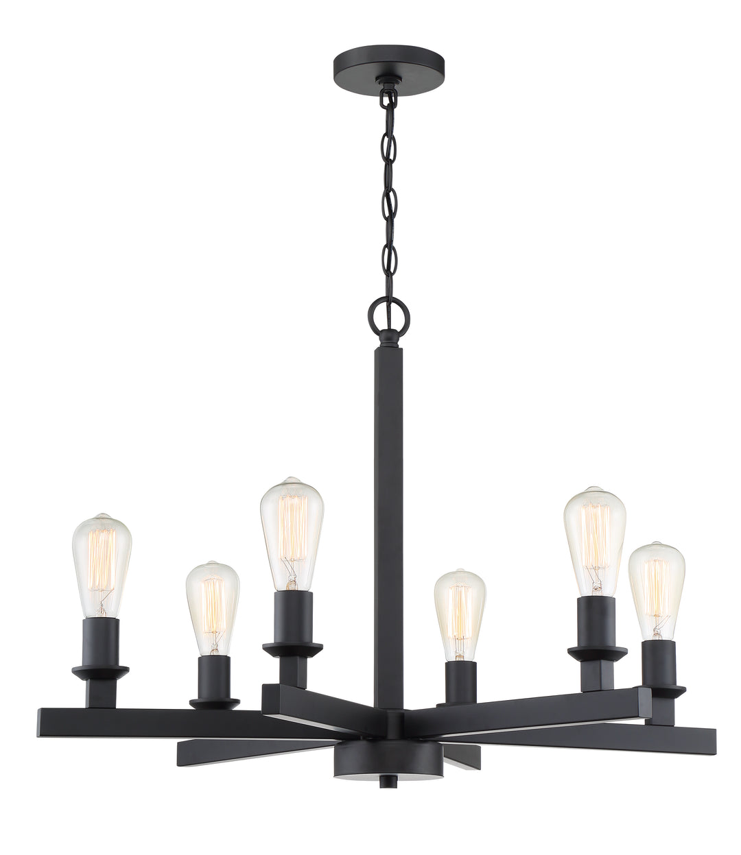 CRAFTMADE Chicago 6 Light Chandelier in Flat Black