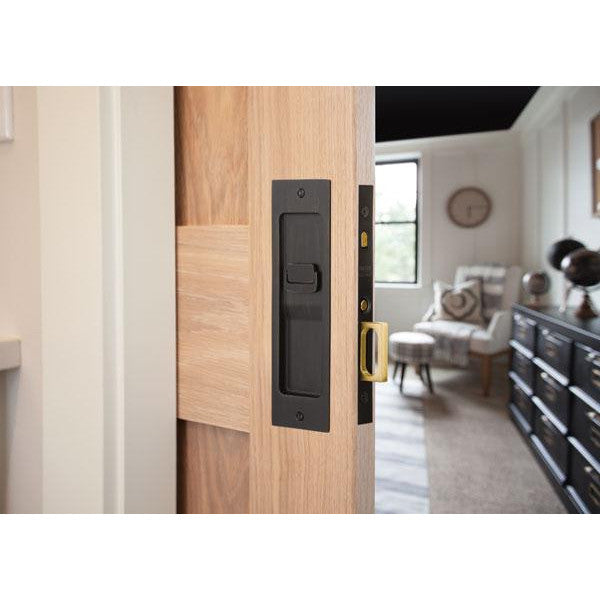 EMTEK Emtek Sandcast Bronze Rustic Modern Rectangular Mortise Pocket Door (Several Finishes Available)