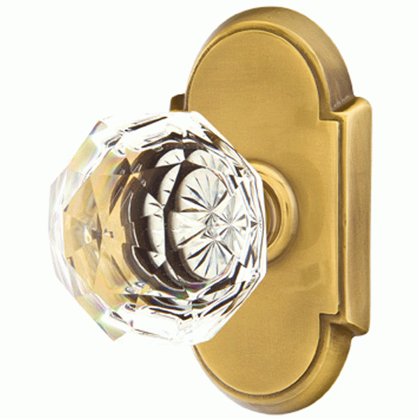 EMTEK Diamond Crystal Door Knob Set With # 8 Rosette