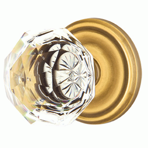 EMTEK Diamond Crystal Door Knob Set With Regular Rosette