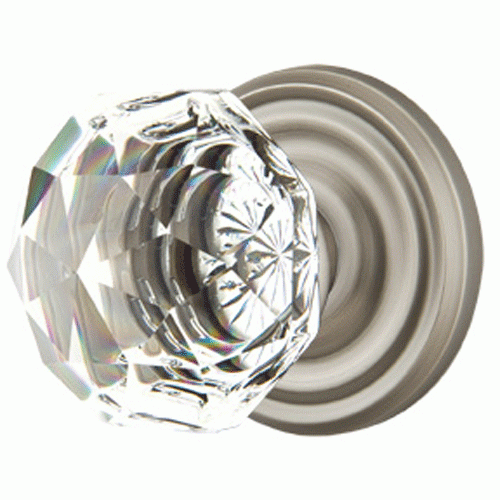 EMTEK Diamond Crystal Door Knob Set With Regular Rosette