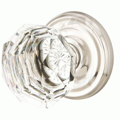 EMTEK Diamond Crystal Door Knob Set With Regular Rosette