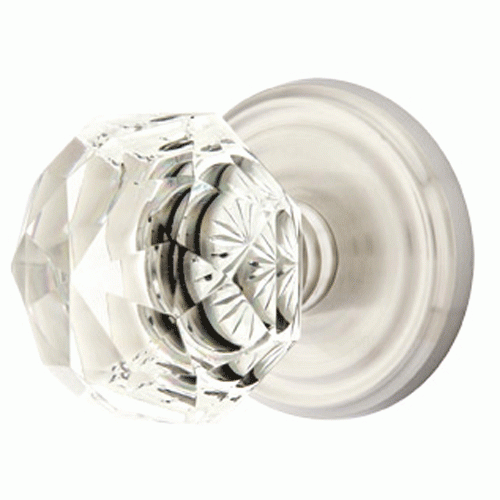 EMTEK Diamond Crystal Door Knob Set With Regular Rosette