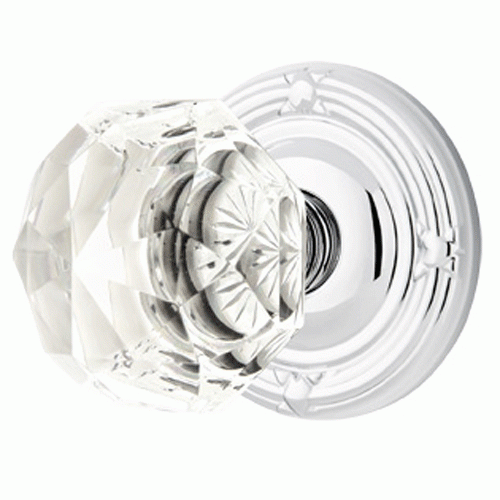 EMTEK Diamond Crystal Door Knob Set With Ribbon & Reed Rosette