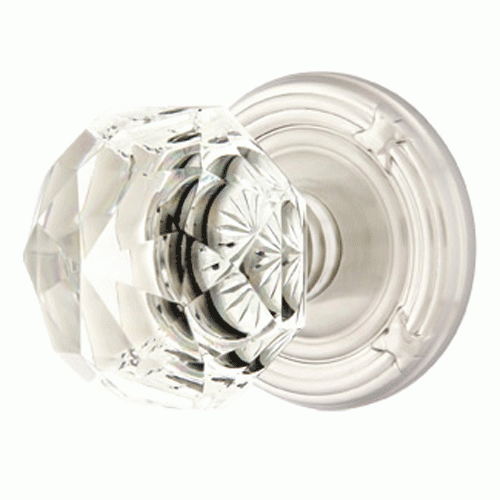 EMTEK Diamond Crystal Door Knob Set With Ribbon & Reed Rosette