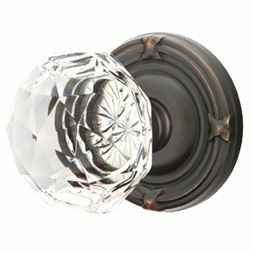 EMTEK Diamond Crystal Door Knob Set With Ribbon & Reed Rosette