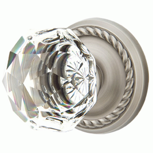 EMTEK Emtek Diamond Crystal Door Knob Set With Rope Rosette