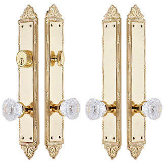 COPPER MOUNTAIN HARDWARE Victorian Oval Double Door Deadbolt Entryway Set (Polished Brass Finish)