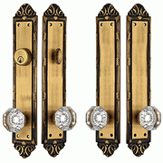 COPPER MOUNTAIN HARDWARE Ribbon & Reed Oval Deadbolt Entryway Set (Antique Brass Finish)