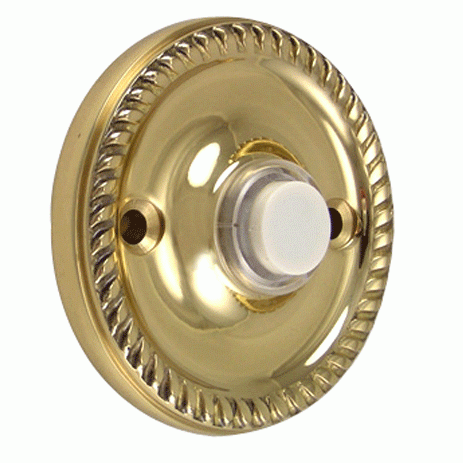 COPPER MOUNTAIN HARDWARE Solid Brass Georgian Roped Doorbell (Polished Brass Finish)