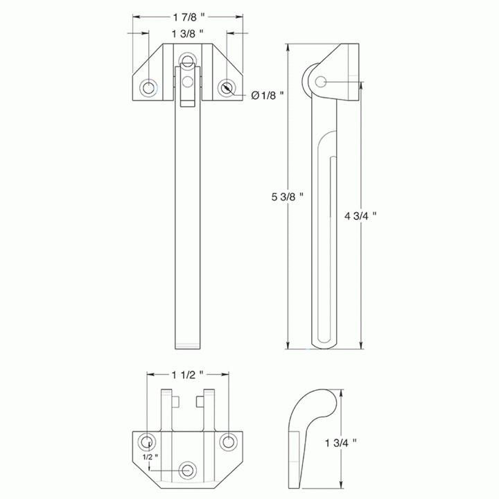 DELTANA Door Guards, Security, Solid Brass 6 3/4" Door Guard (Lifetime Polished Brass Finish)