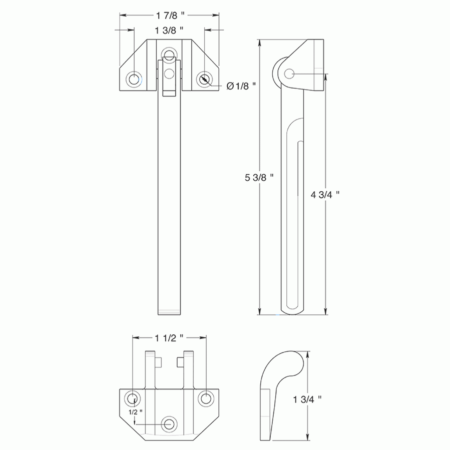 DELTANA Door Guards, Security, Solid Brass 6 3/4" Door Guard (Antique Brass Finish)