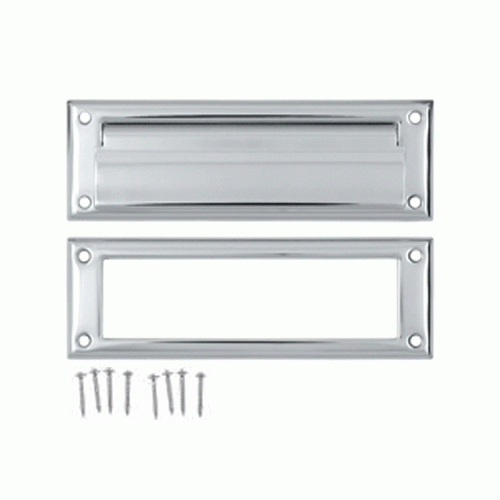 DELTANA 8 7/8 Inch Brass Mail & Letter Flap Slot (Polished Chrome Finish)