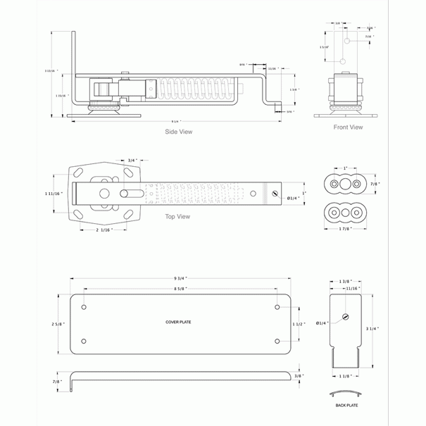 DELTANA Double Action Solid Brass Spring Hinge (Brushed Chrome Finish)