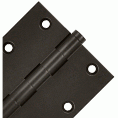 3 1/2 X 3 1/2 Inch Solid Brass Hinge Interchangeable Finials (Square Corner, Oil Rubbed Bronze Finish) DELTANA