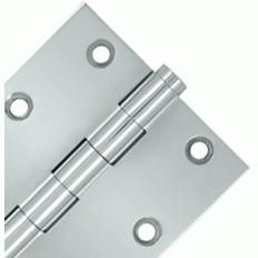 3 1/2 X 3 1/2 Inch Solid Brass Hinge Interchangeable Finials (Square Corner, Chrome Finish) DELTANA